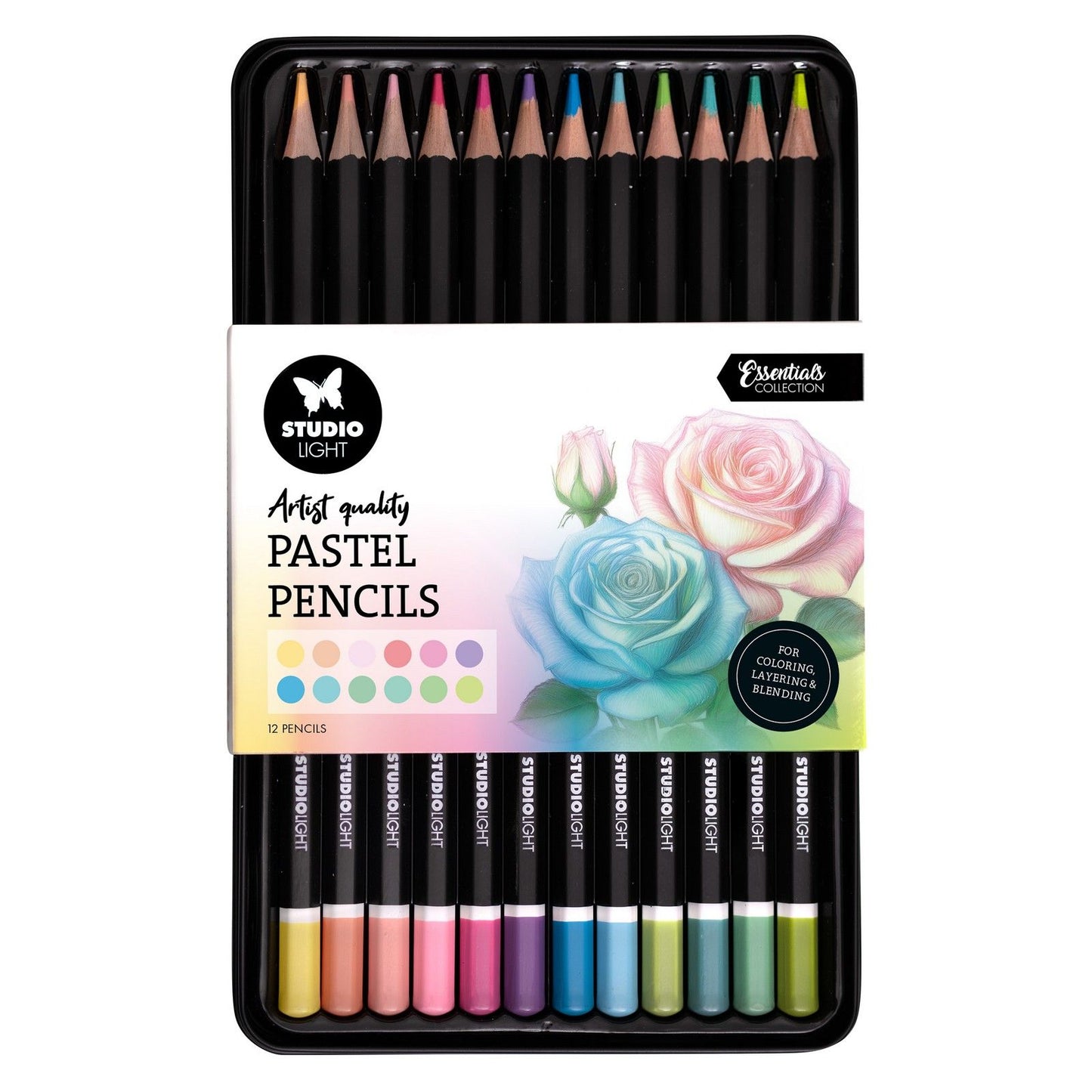 Studio light • crayons essentiels aux tons pastel 12pcs