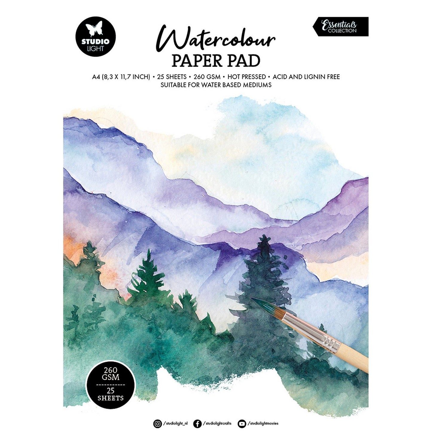 Lampe de studio • consommables bloc de papier aquarelle