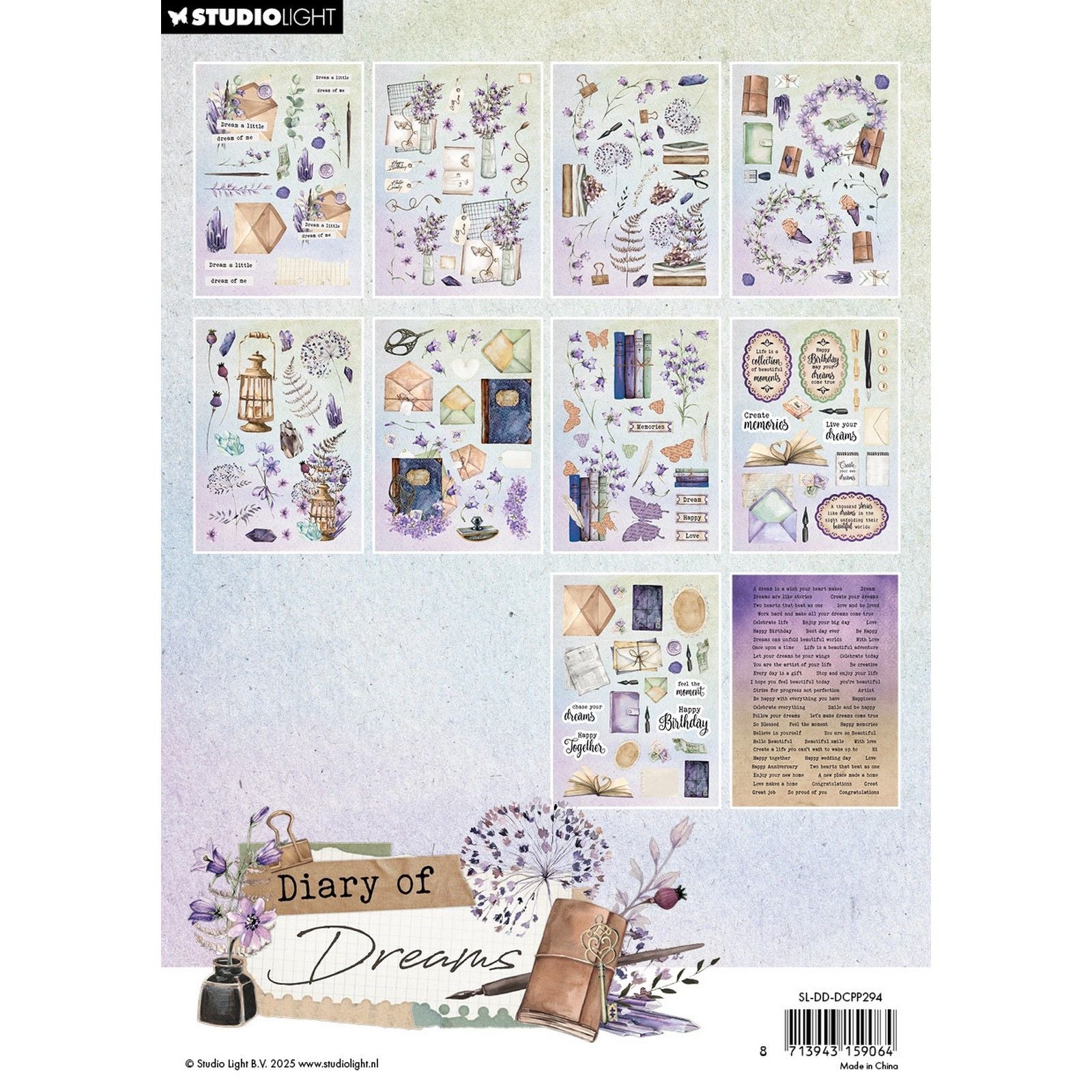 Studio Light • Journal des rêves, blocs de papier découpés, éléments en papier