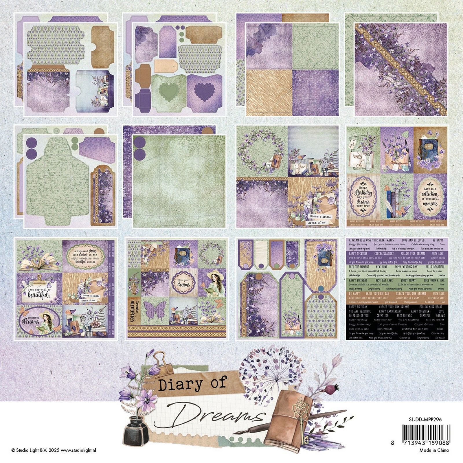 Studio Light • Journal des rêves, enveloppes en papier mélangé