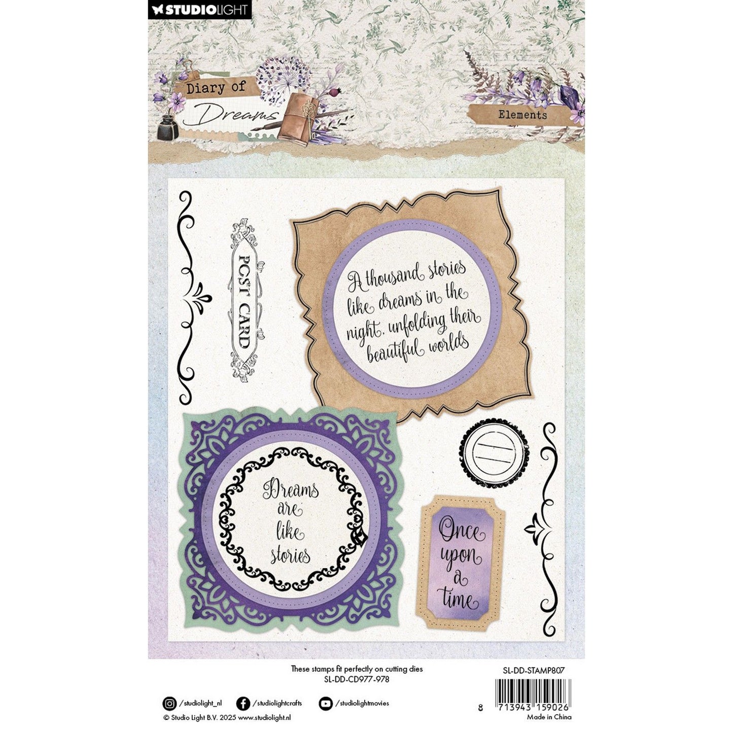 Studio Light • Journal des rêves, éléments de tampons transparents