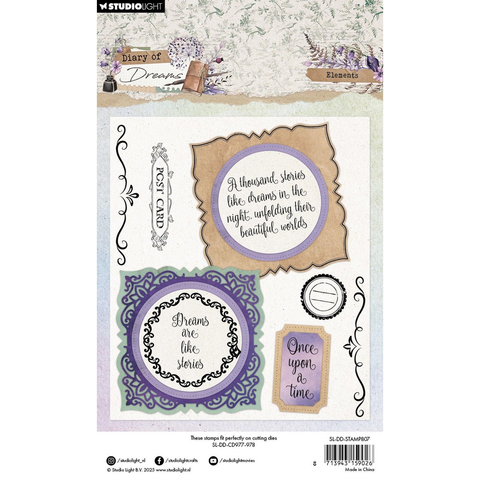 Studio Light • Journal des rêves, éléments de tampons transparents