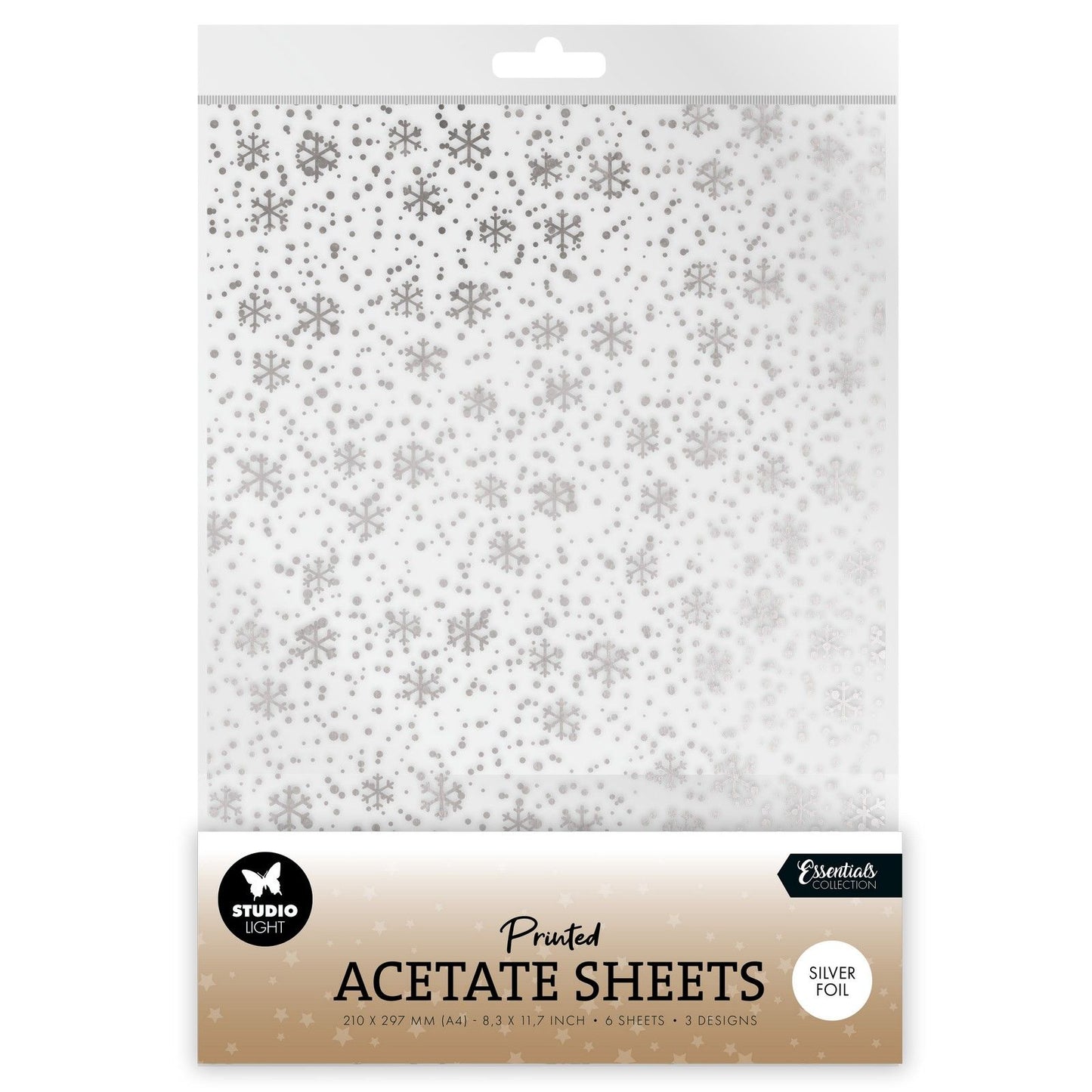 Studio light • feuille d'acétate essentials flocons de neige argent