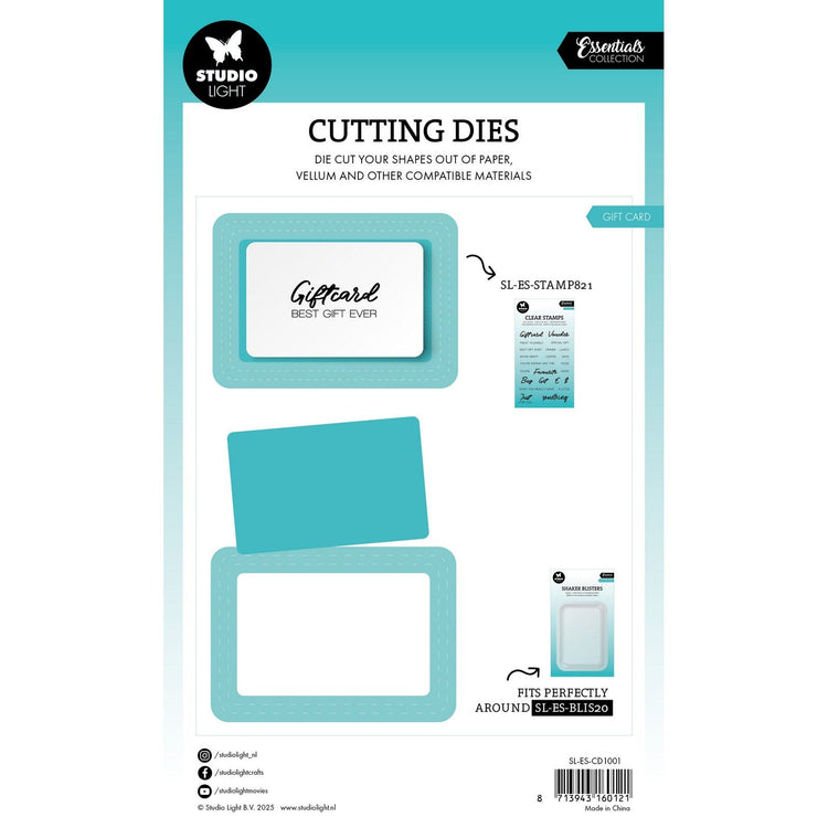 Studio Light • Matrice de découpe Essentials, carte-cadeau, blister