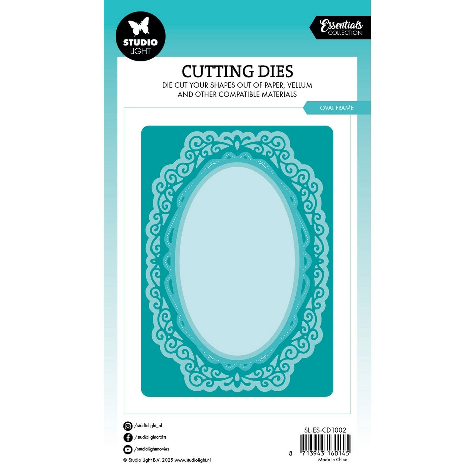 Lampe de studio • matrice de découpe Essentials, cadre ovale