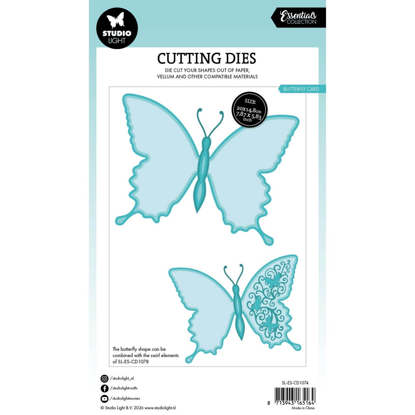 Studio Light • Matrice de découpe Essentials en forme de carte papillon