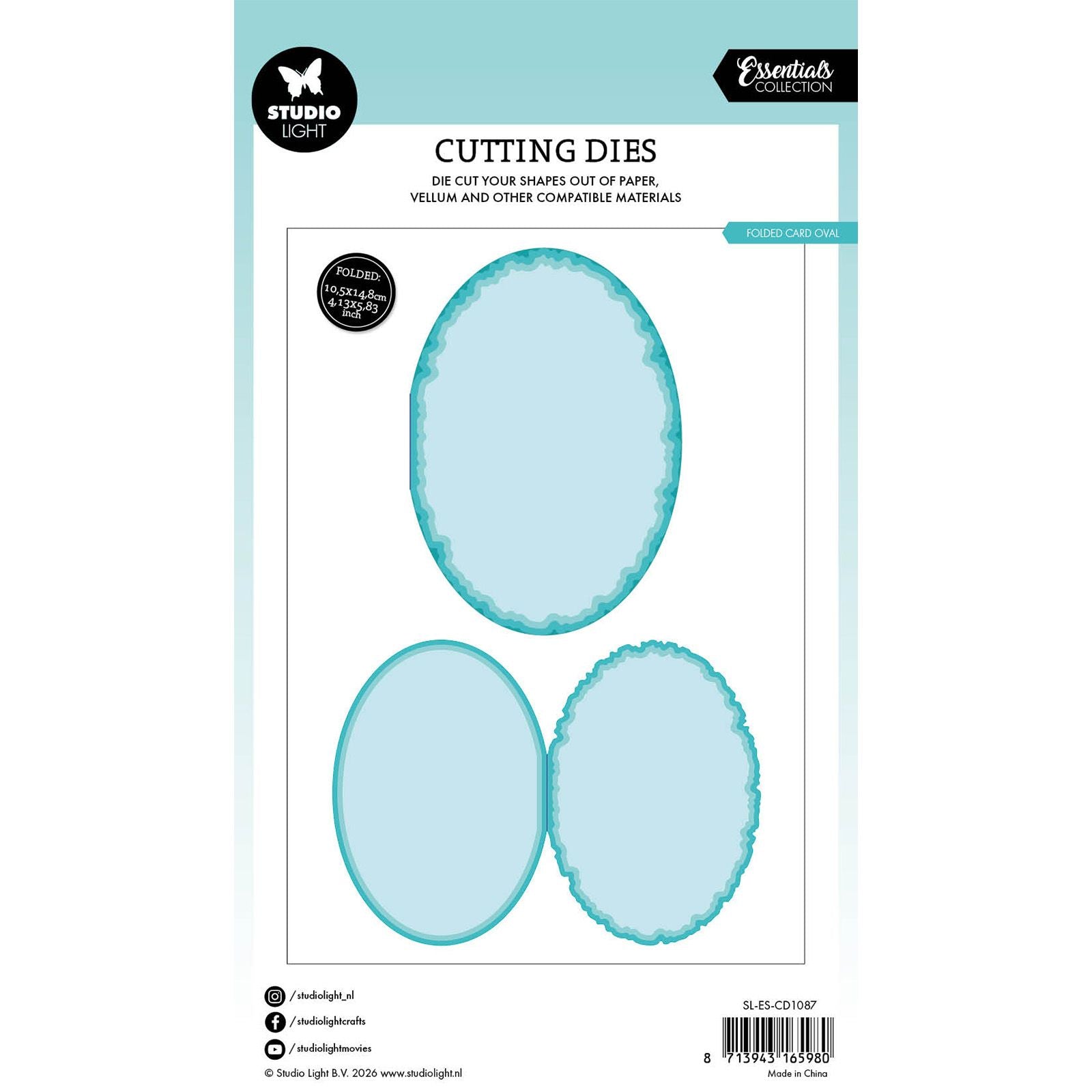 Lampe de studio • Matrice de découpe Essentials, bord déchiré, support de carte ovale