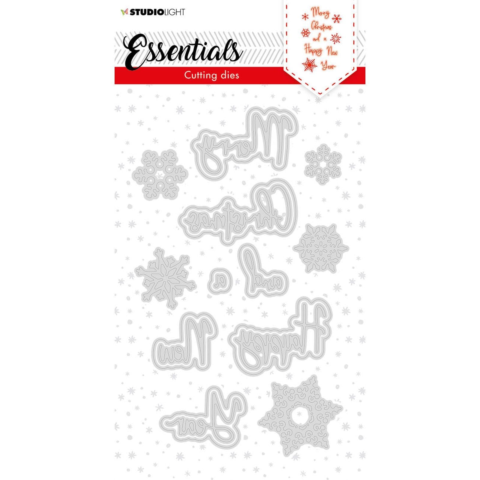 Studio Light • Matrice de découpe de Noël Essentials Merry Christmas Fra 1