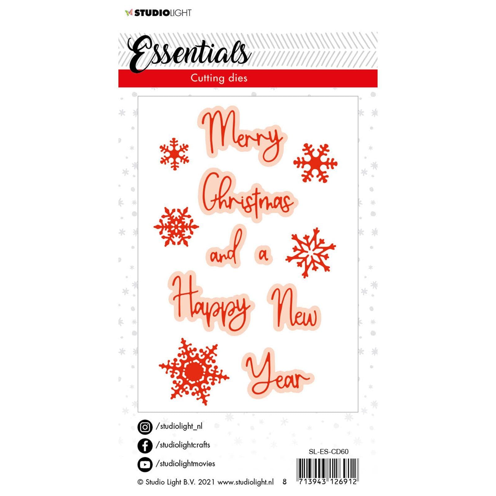 Studio Light • Matrice de découpe de Noël Essentials Merry Christmas Fra 1