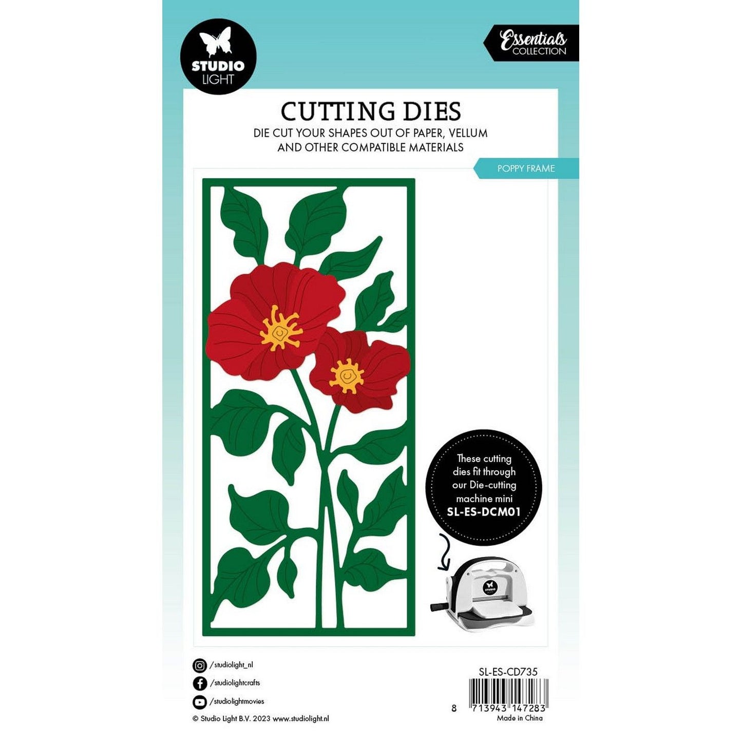 Studio light • matrices de découpe essentielles cadre coquelicot