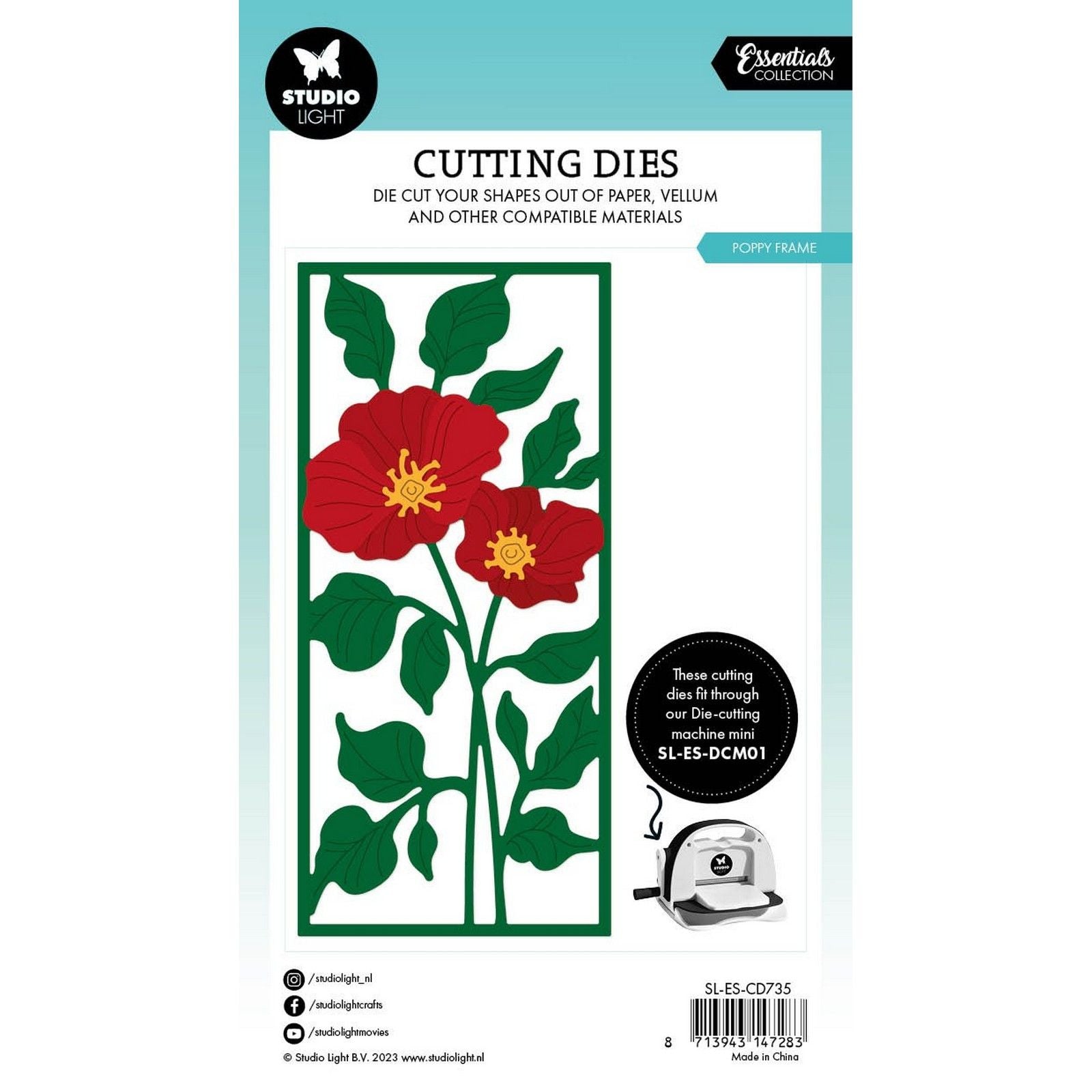Studio light • matrices de découpe essentielles cadre coquelicot