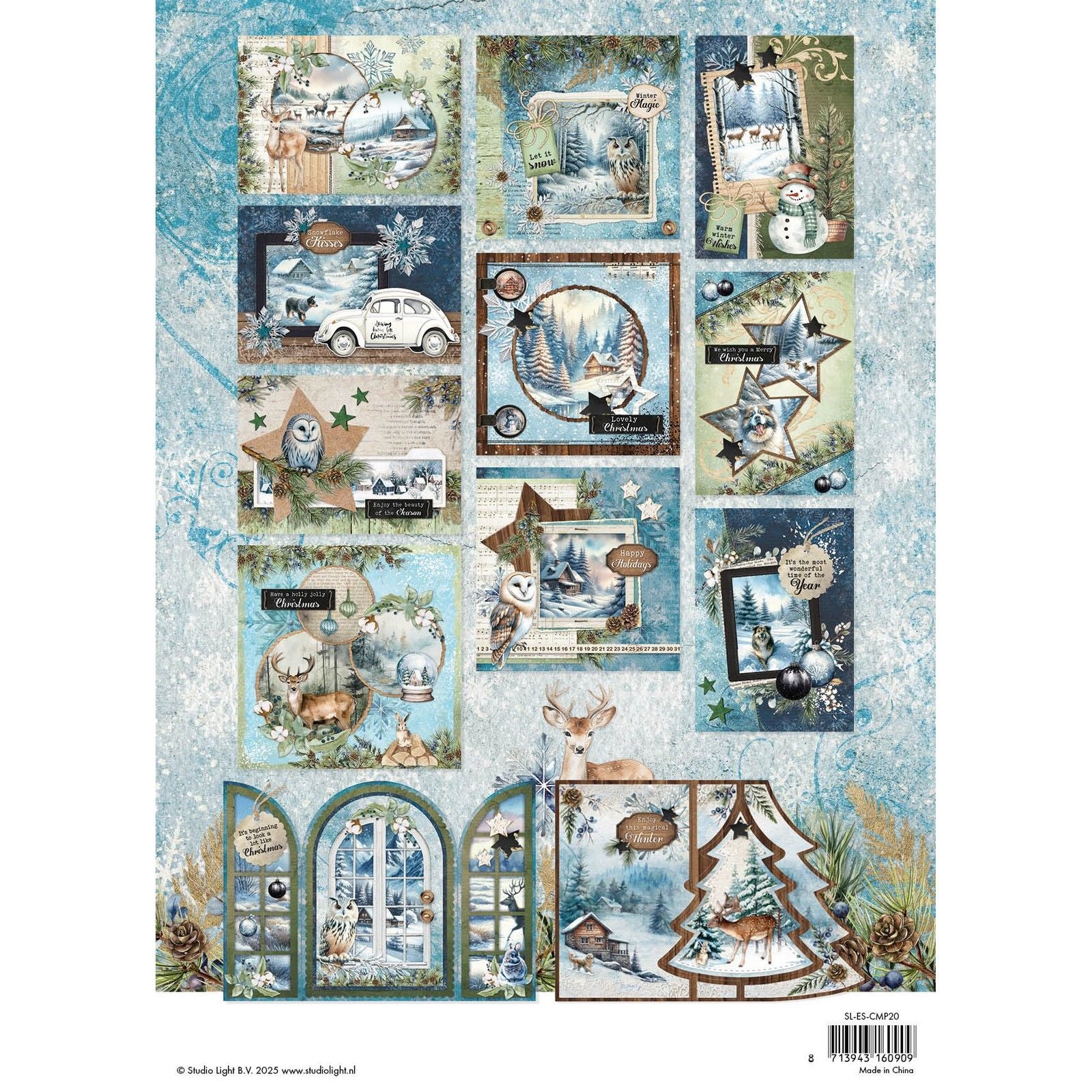 Studio Light • Bloc de création de cartes essentiel Winter Wonderland
