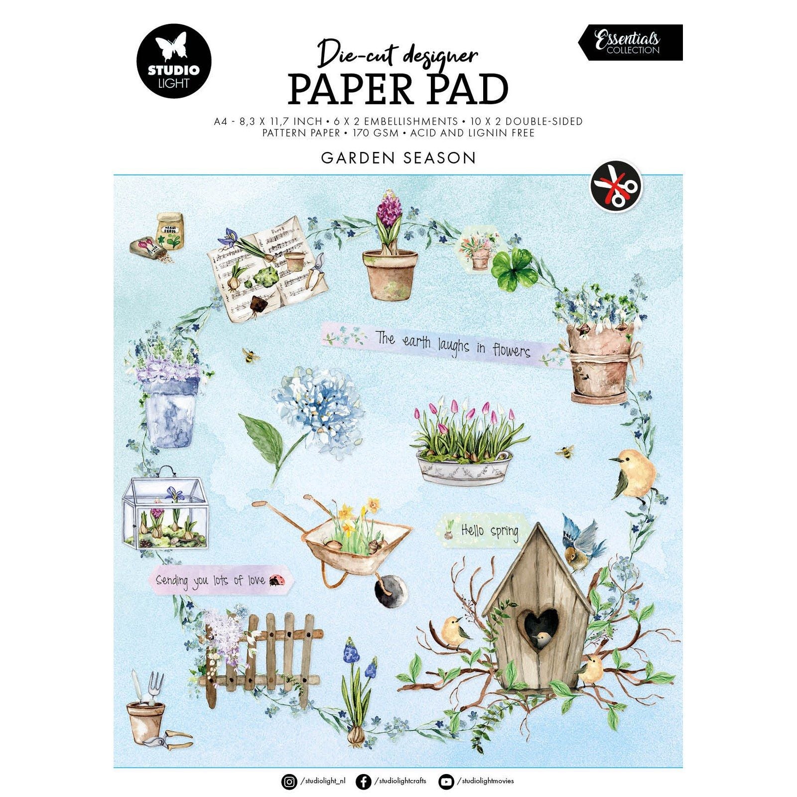 Studio Light • Bloc de papier découpé essentiel pour la saison du jardin
