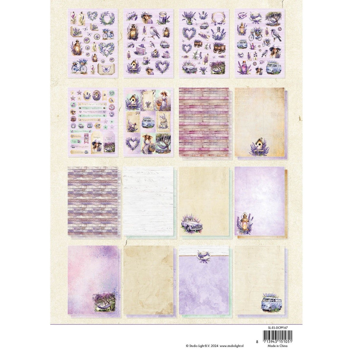 Studio Light • Bloc de papier découpé essentiel pour la saison de la lavande