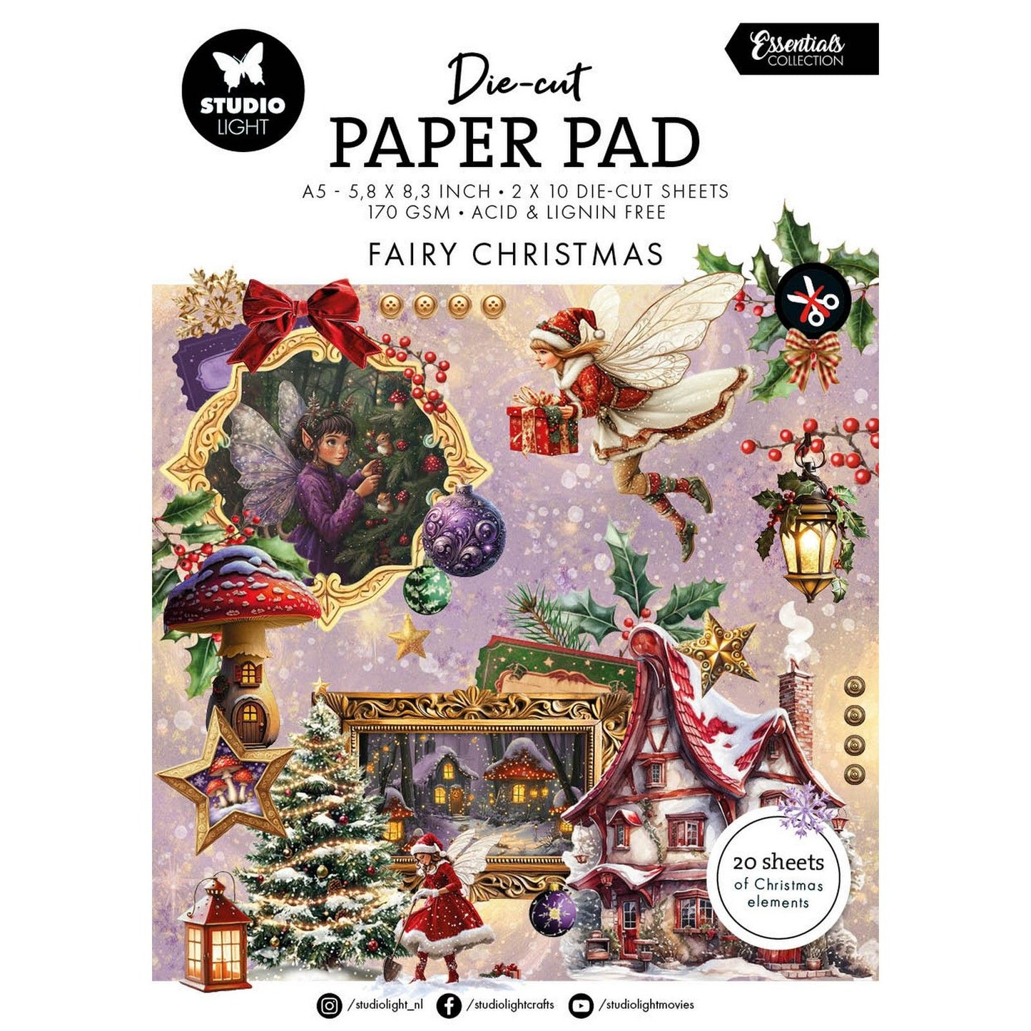 Studio Light • Essentials bloc de papier découpé Fée Noël
