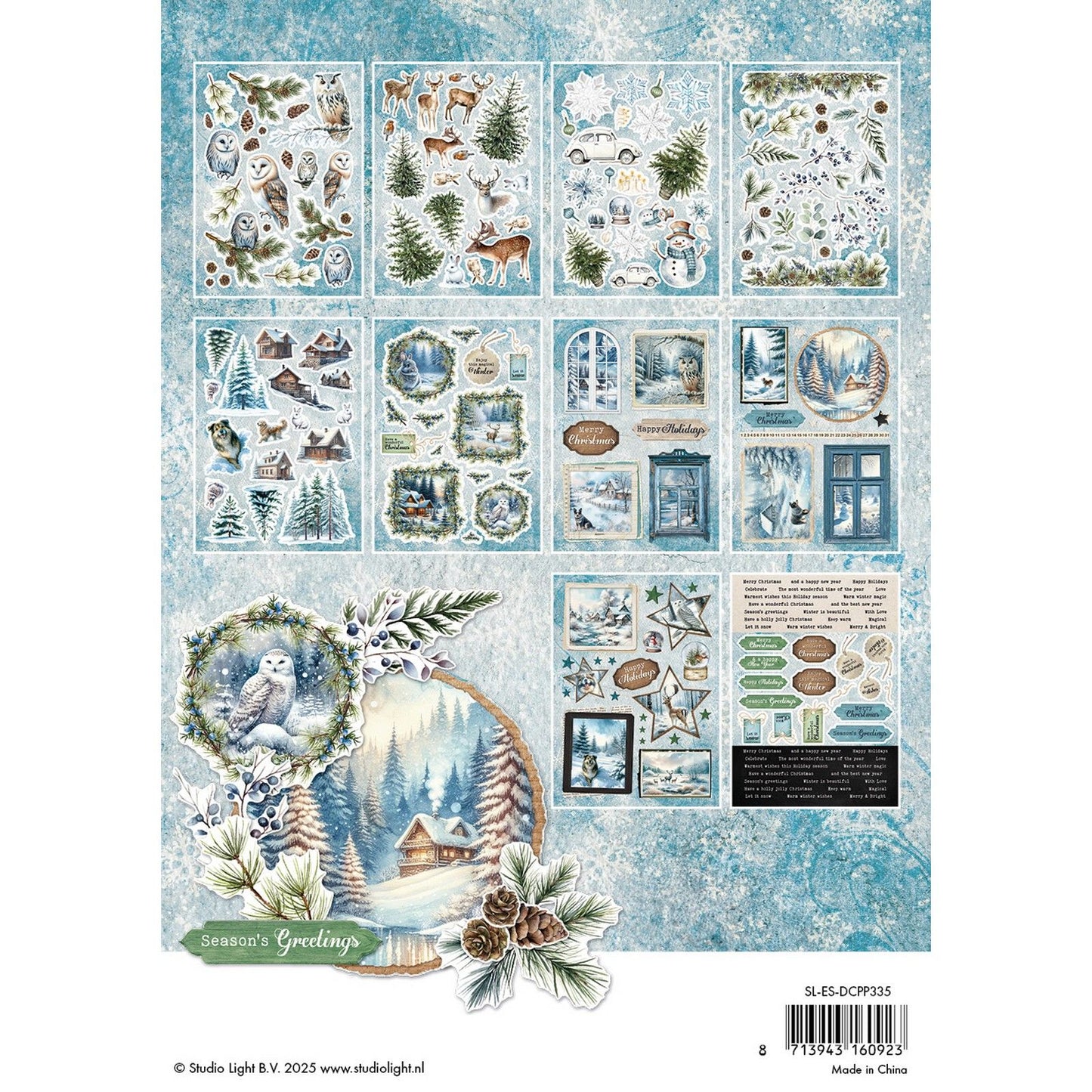 Studio Light • Bloc de papier découpé essentiel Winter Wonderland