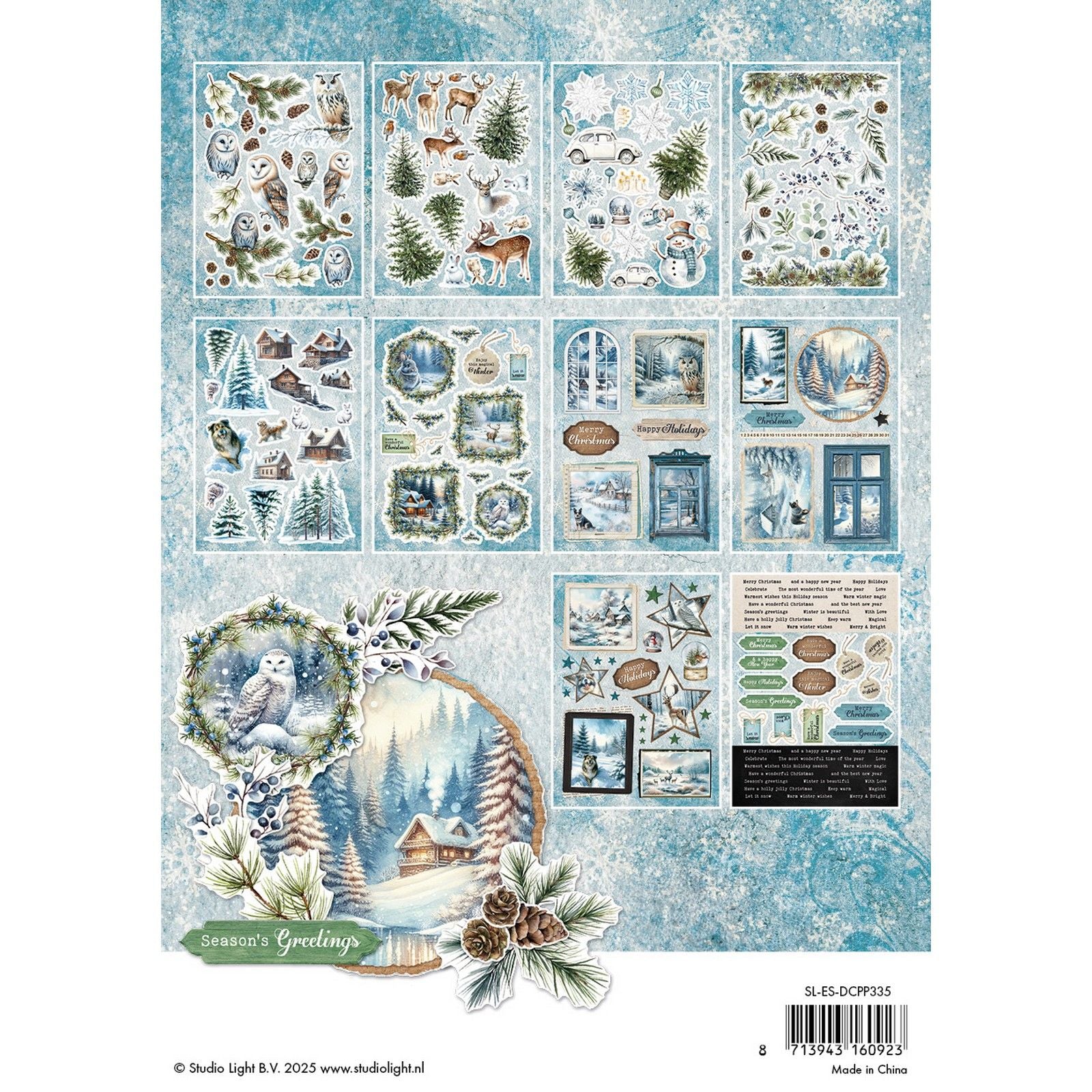 Studio Light • Bloc de papier découpé essentiel Winter Wonderland