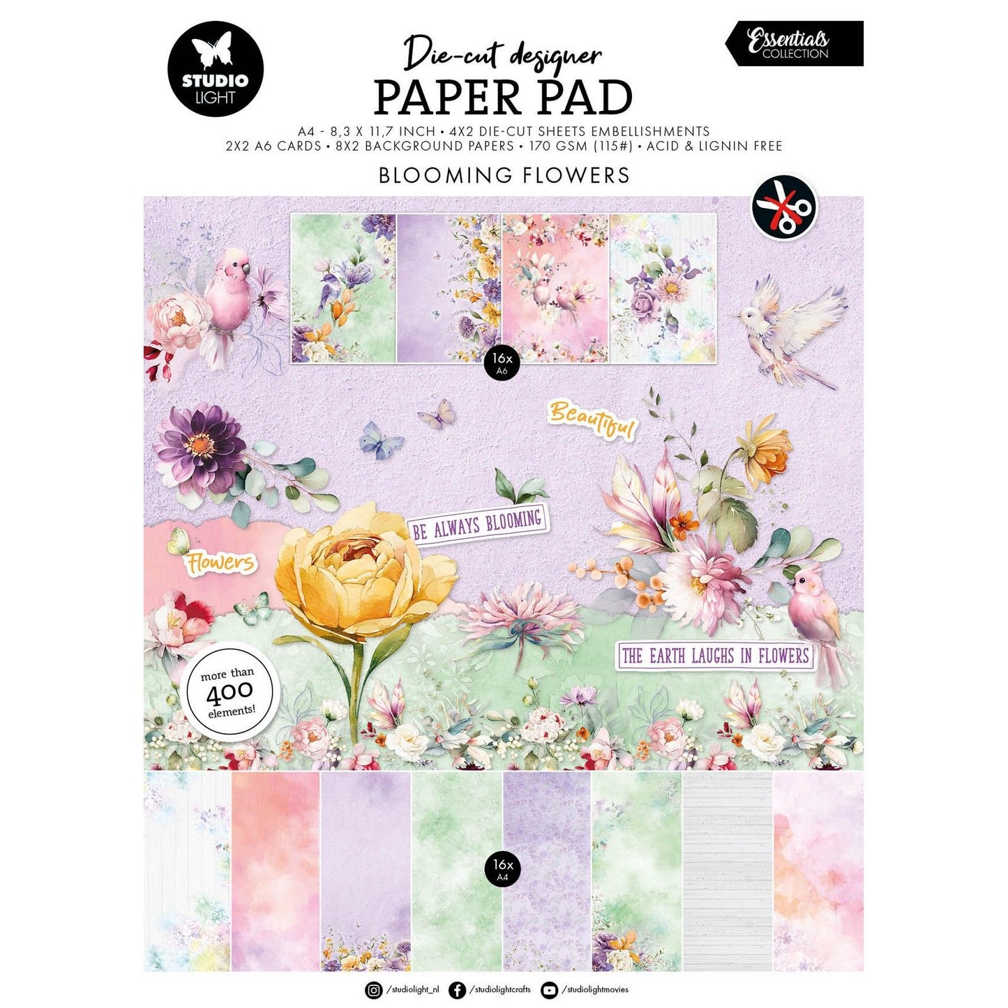 Studio Light • Essentiels fleurs en papier découpées