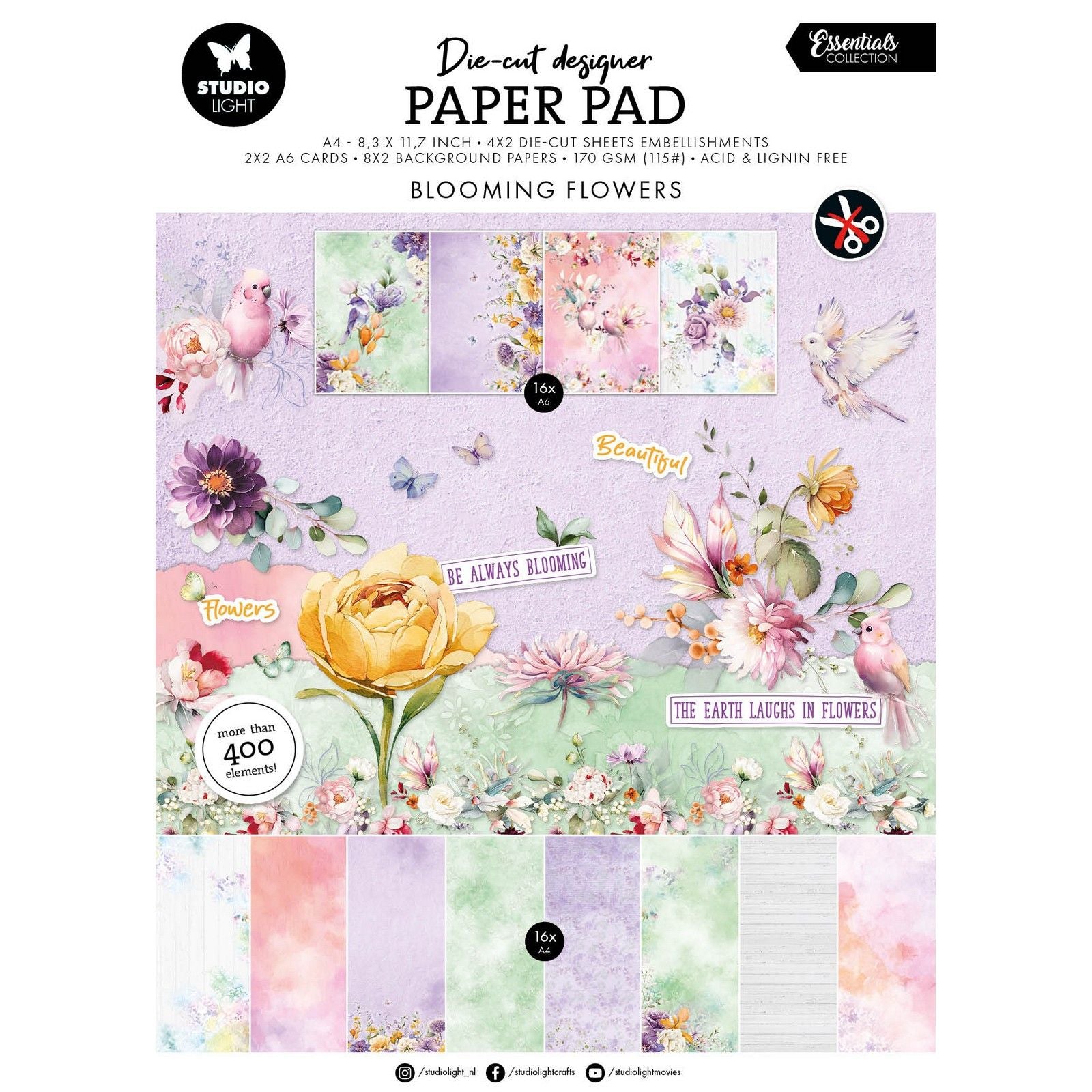 Studio Light • Essentiels fleurs en papier découpées