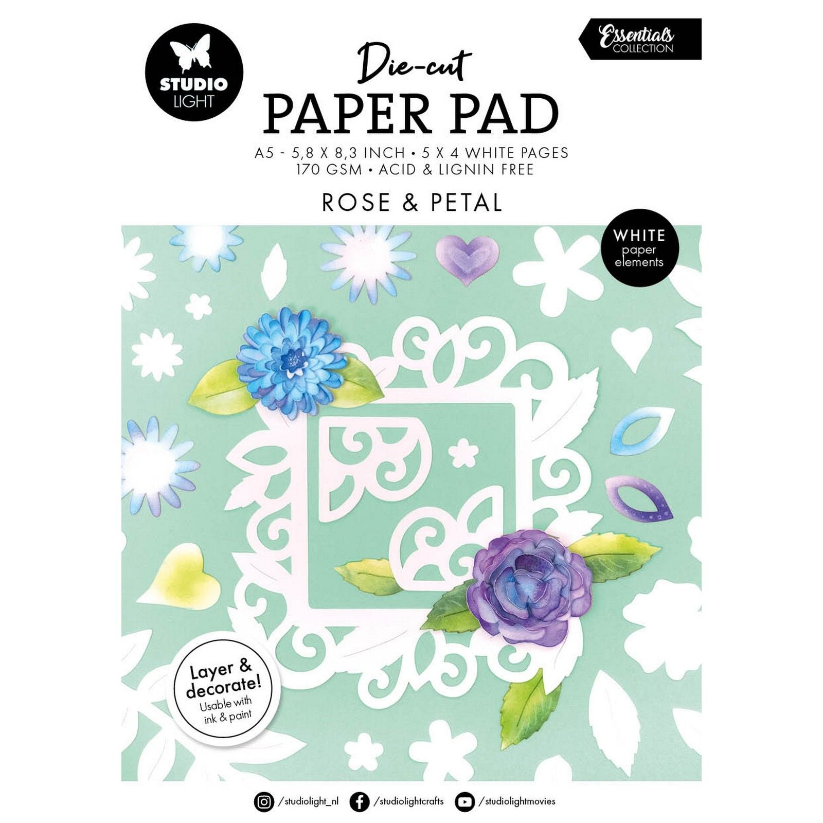 Studio Light • Bloc de papier découpé Essentials pétale de rose