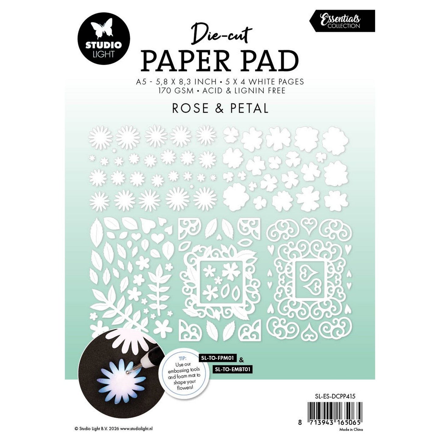 Studio Light • Bloc de papier découpé Essentials pétale de rose