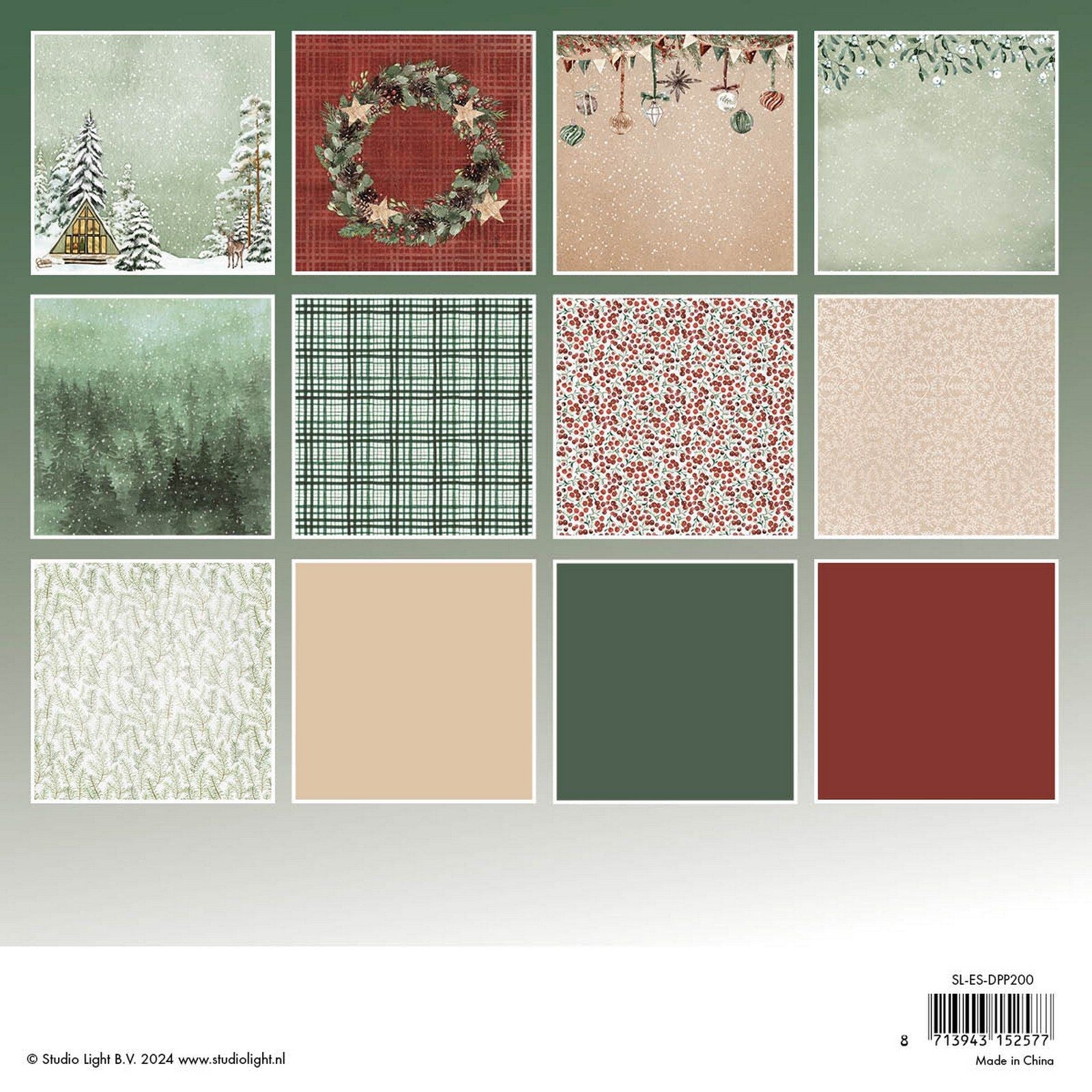 Studio Light • Bloc de papier design essentiel Forêt festive
