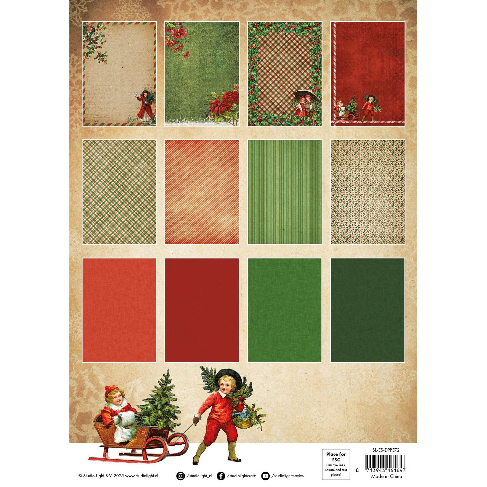 Studio Light • Essentiels bloc de papier design Noël vintage