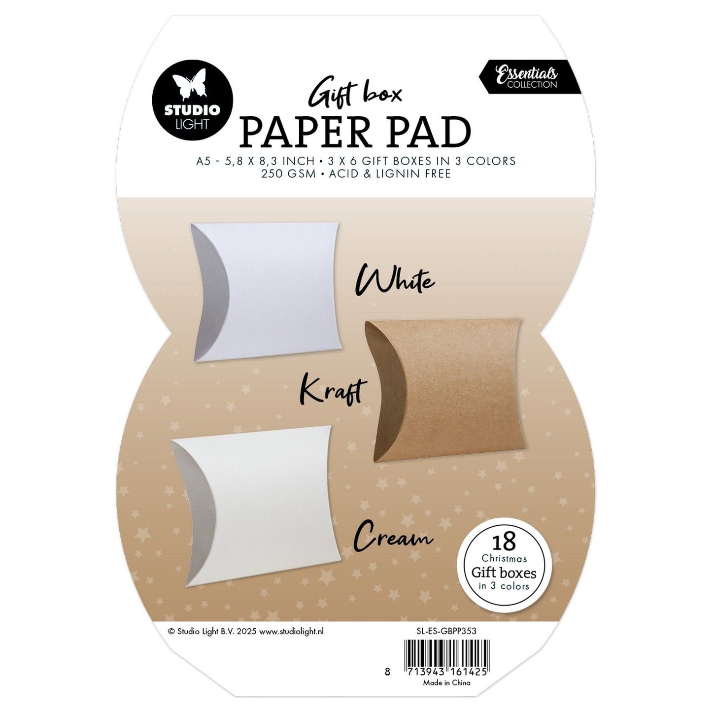 Studio Light • Coffret cadeau essentiel, boîte à oreillers en papier