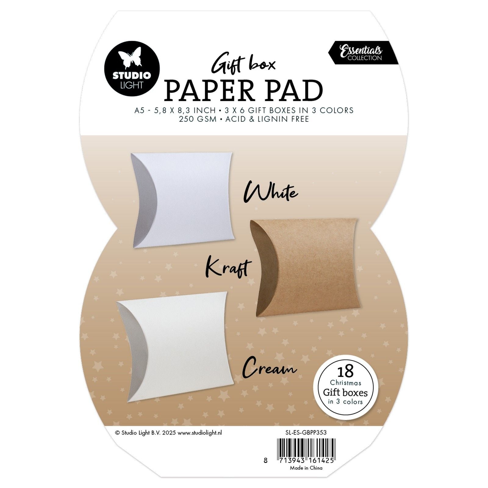 Studio Light • Coffret cadeau essentiel, boîte à oreillers en papier