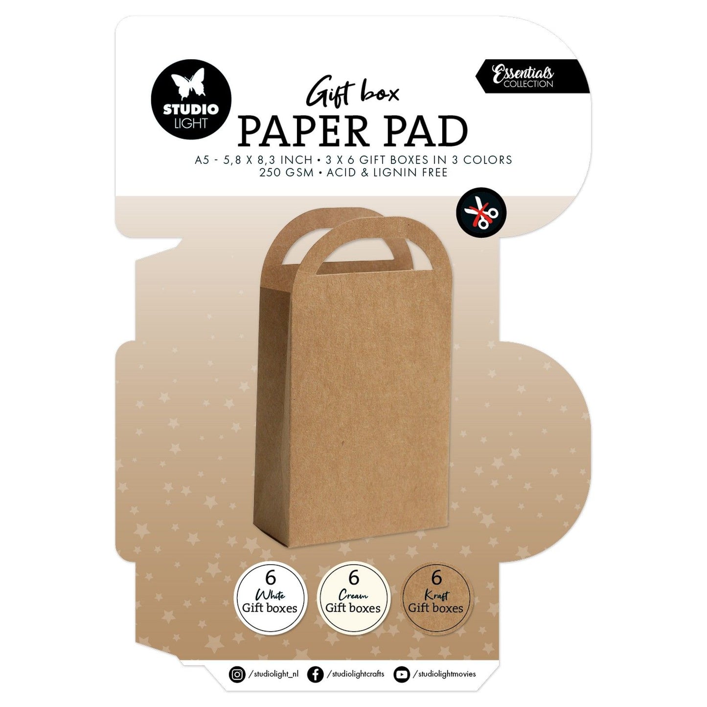 Studio Light • Coffret cadeau essentiel, bloc de papier, sac cadeau