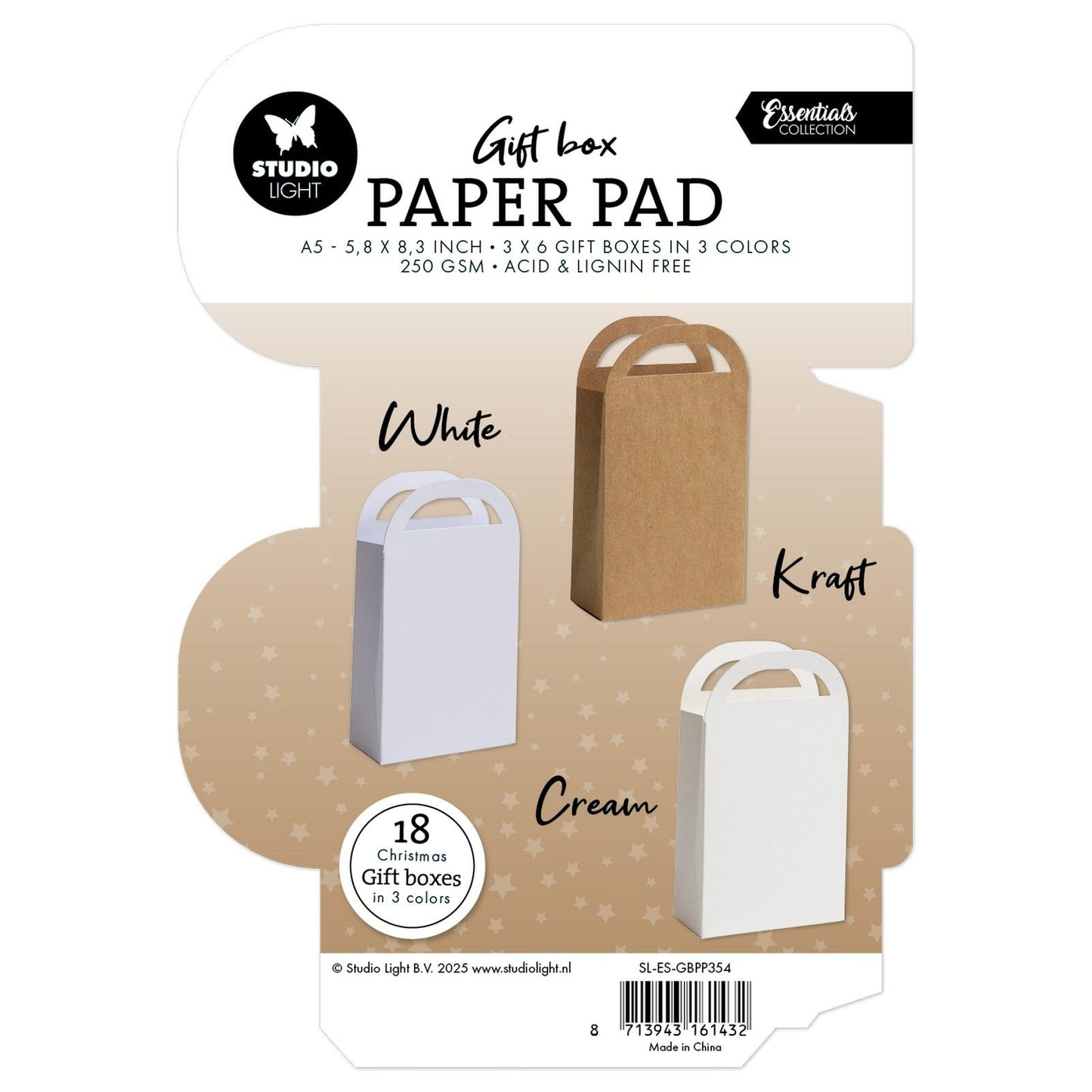 Studio Light • Coffret cadeau essentiel, bloc de papier, sac cadeau