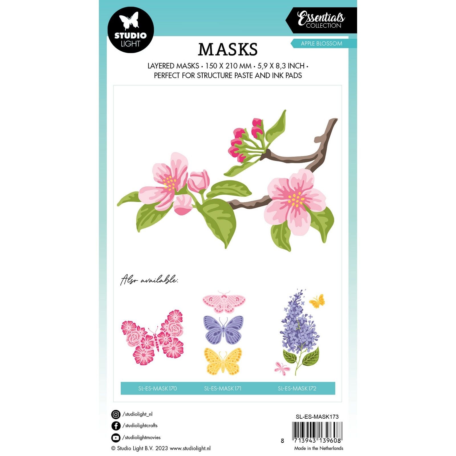 Studio Light • Pochoir de masque essentiel fleurs de printemps