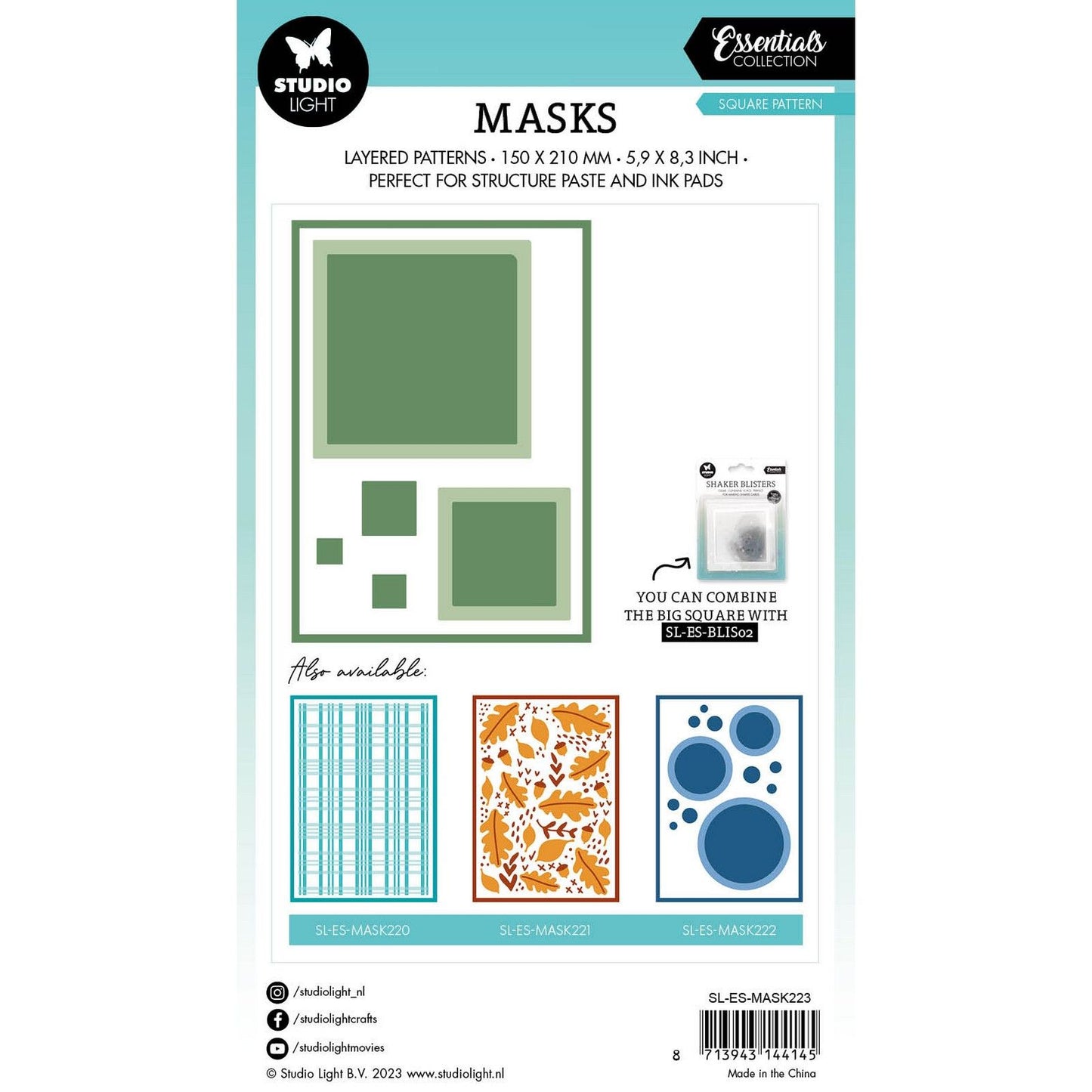 Lampe de studio • motif carré de masque essentiel