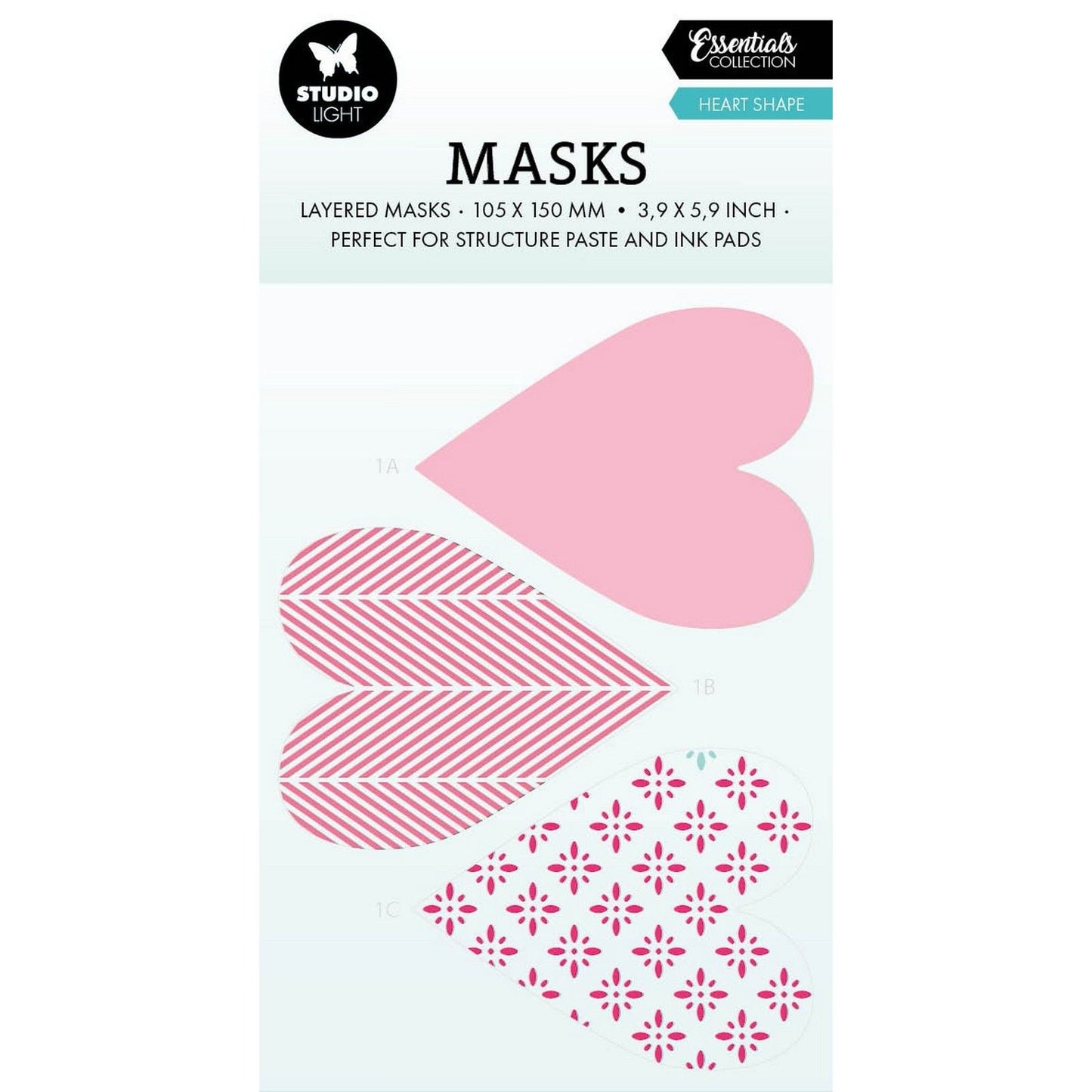 Studio light • masques essentiels en forme de coeur