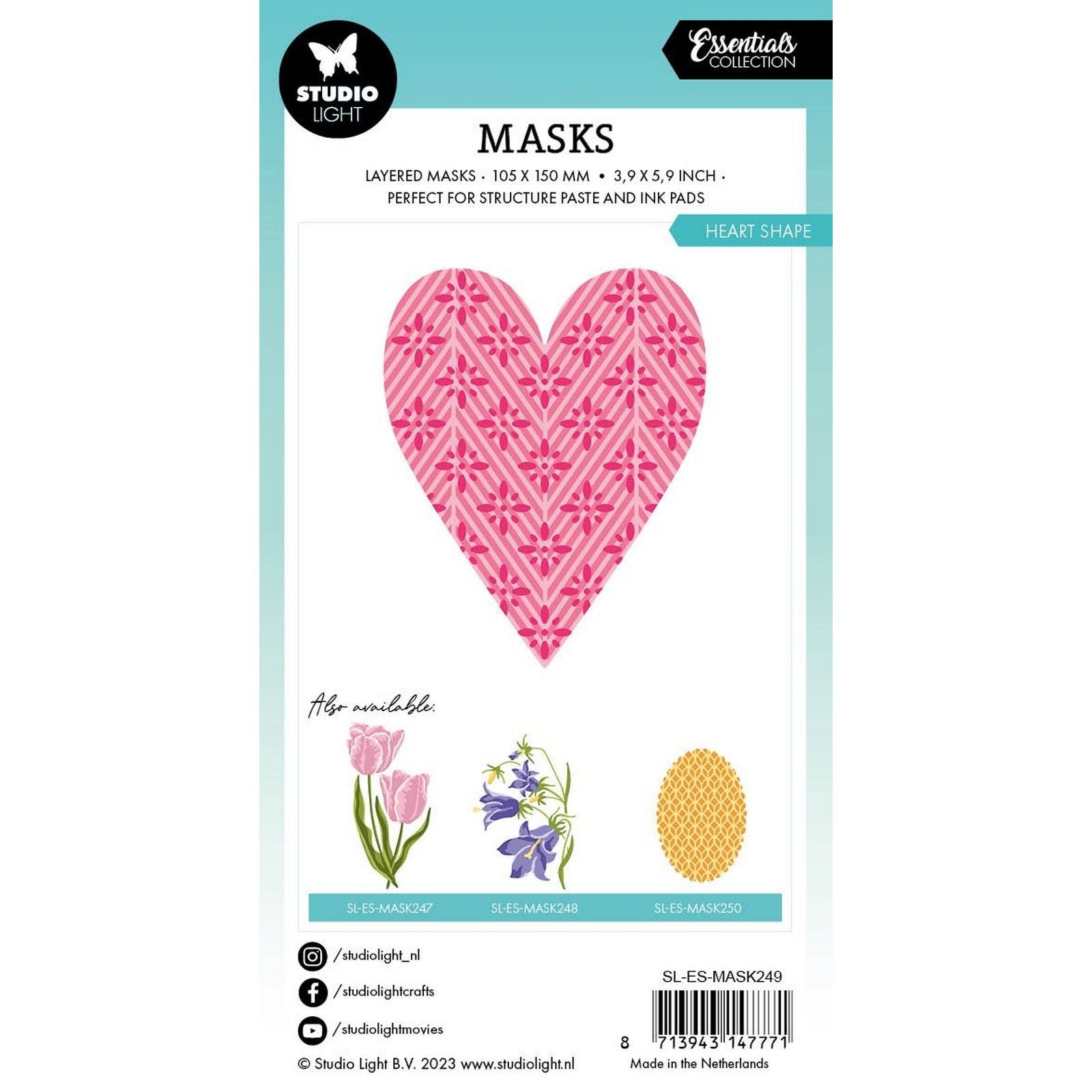 Studio light • masques essentiels en forme de coeur