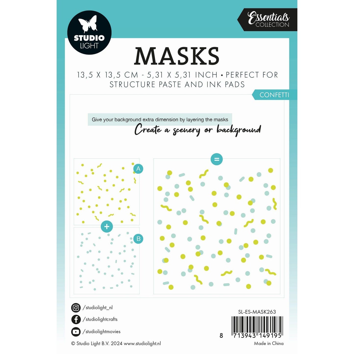 Studio Light • Confettis de pochoir de masque essentiels
