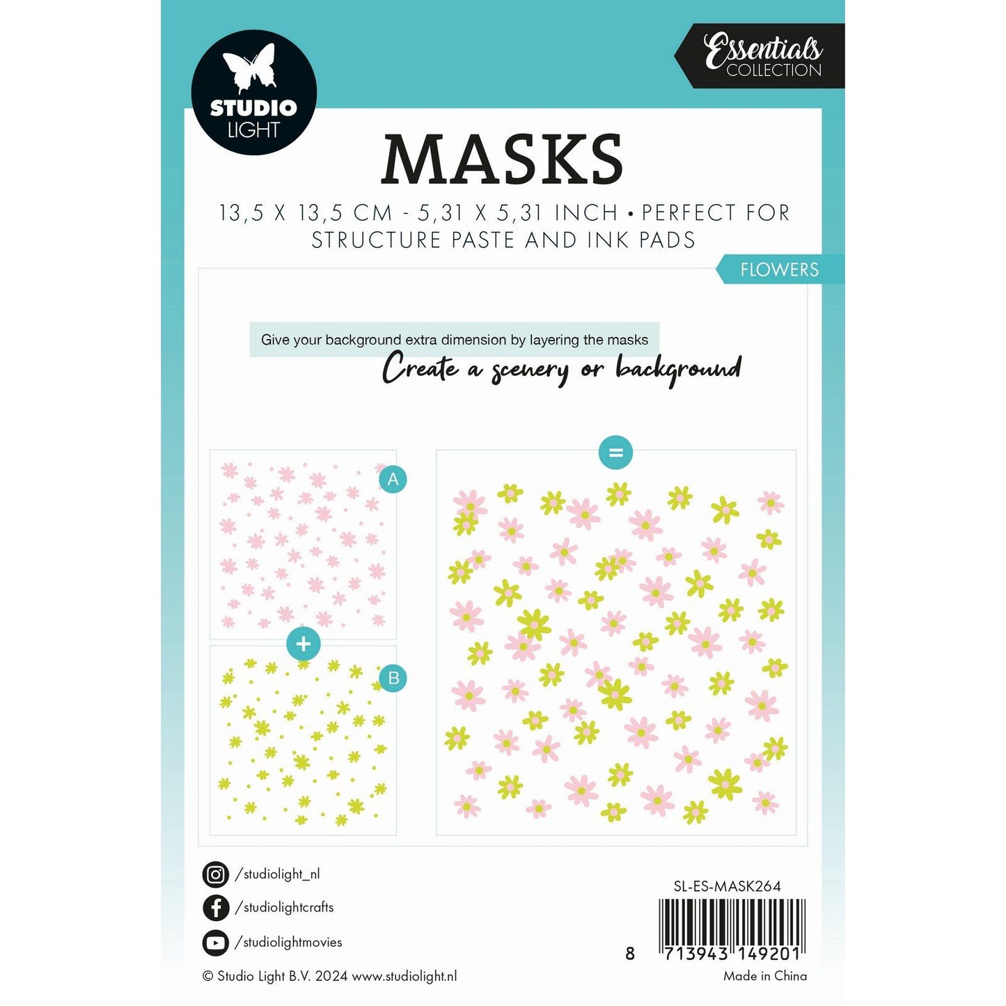 Studio Light • Fleurs au pochoir pour masque essentiel