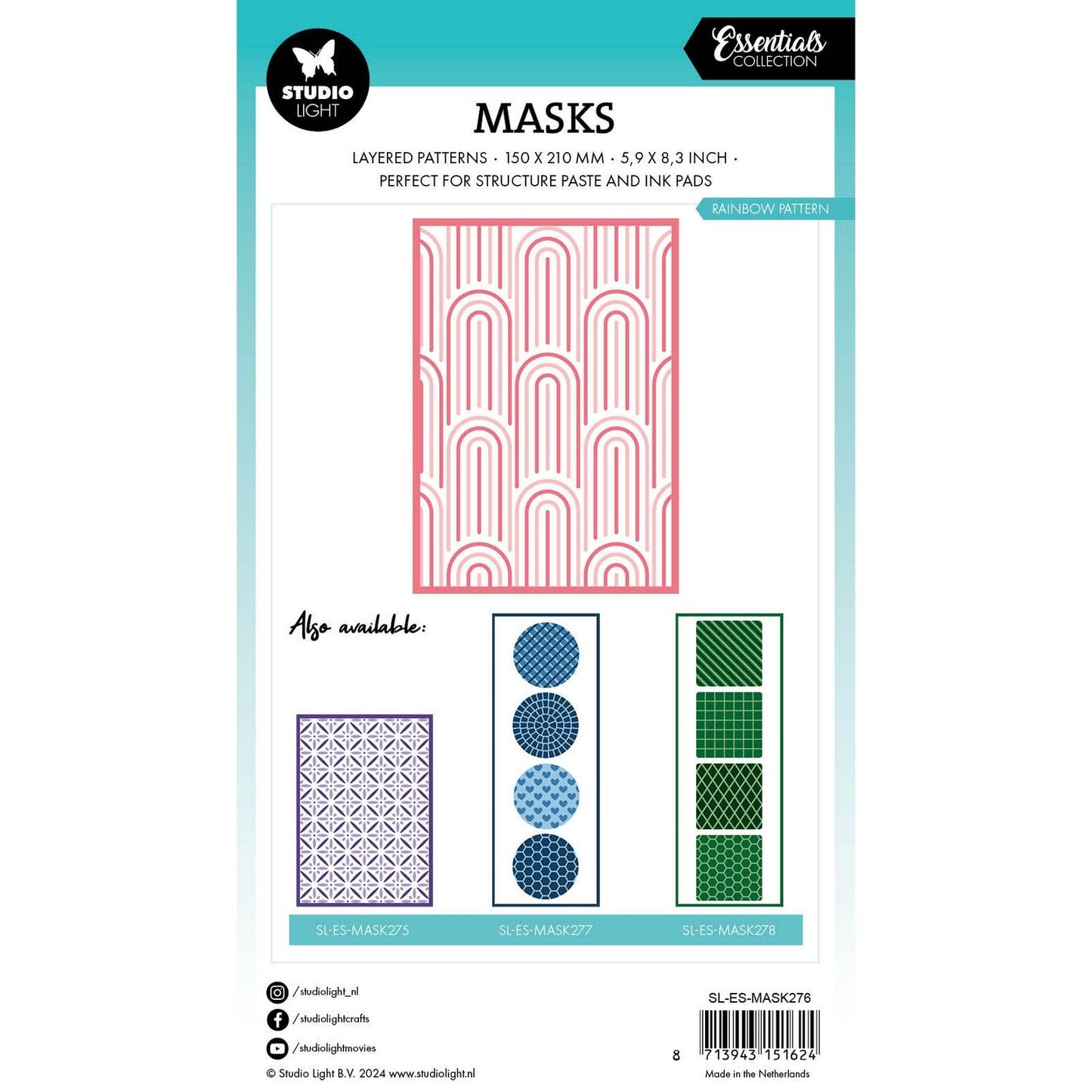 Studio light • masque essentiel motif arc-en-ciel