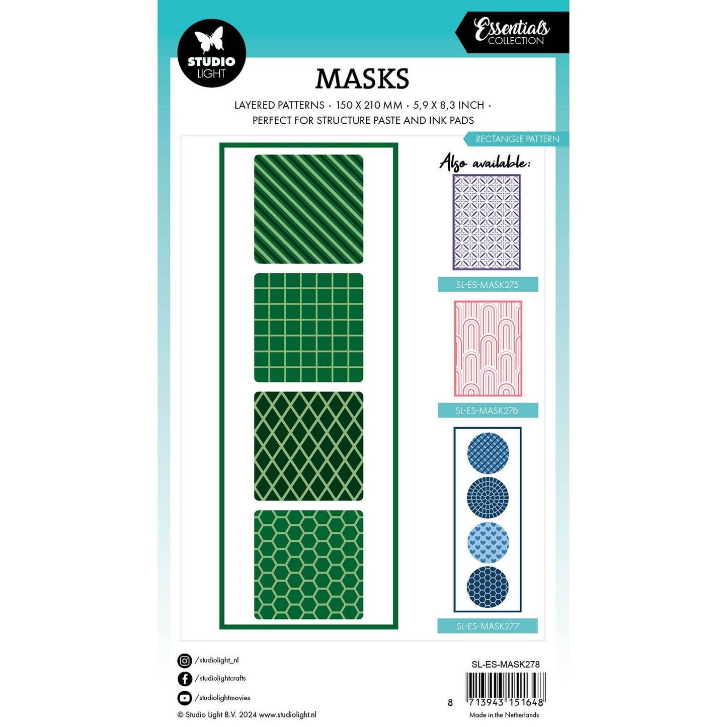 Studio light • motif rectangle de masque essentiel