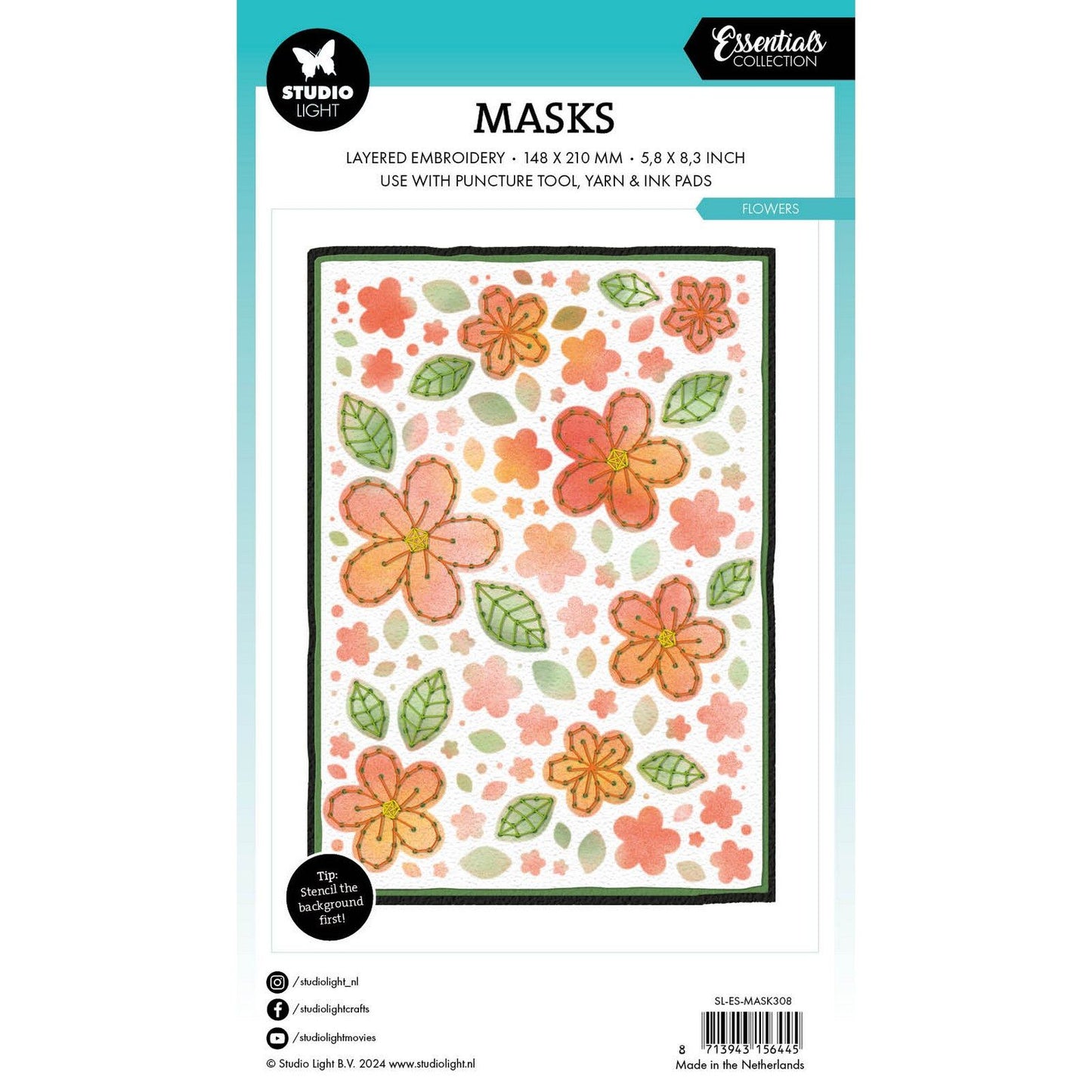 Studio Light • Outil de perforation essentiel, masque fleurs
