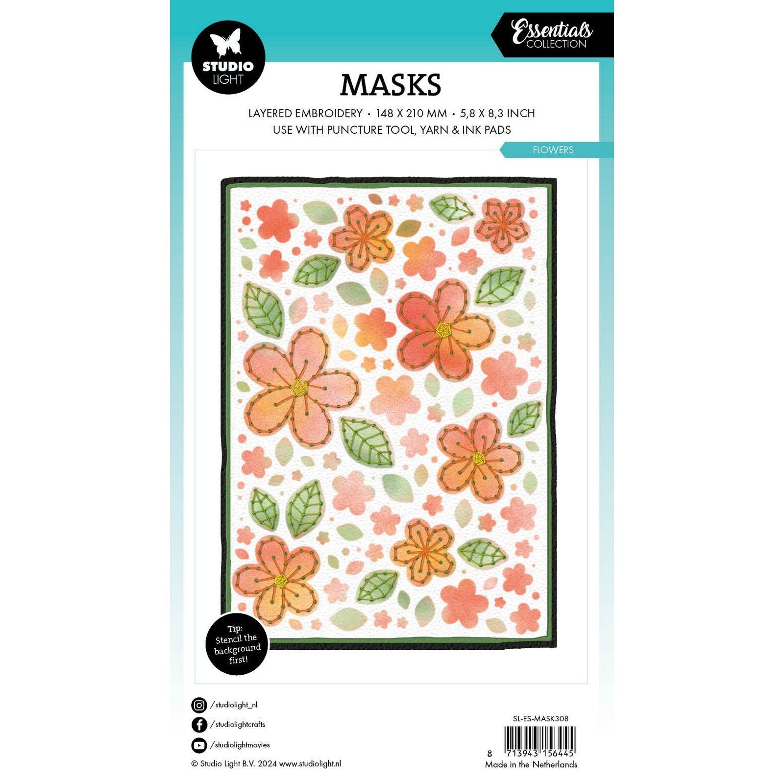 Studio Light • Outil de perforation essentiel, masque fleurs