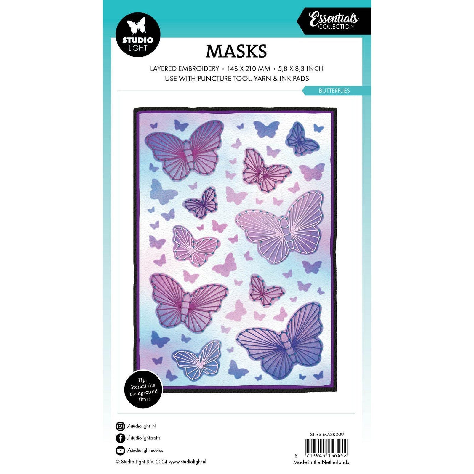Studio Light • Outil de perforation essentiel, masque papillons