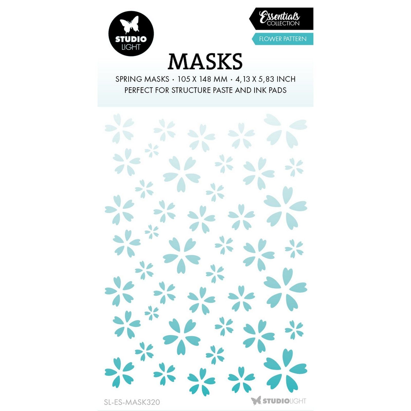 Lumière de studio • fond de fleurs masque essentiel