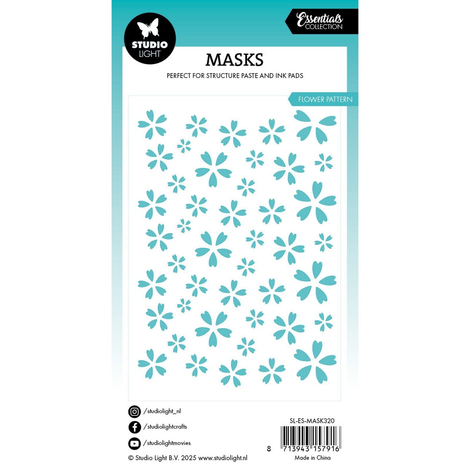 Lumière de studio • fond de fleurs masque essentiel