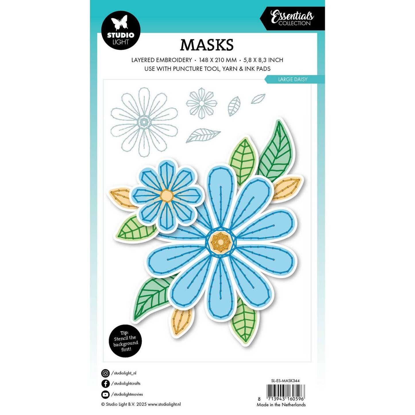 Studio light • broderie masque essentiels - grande marguerite