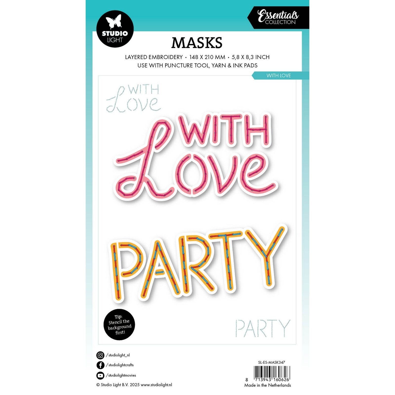 Studio light • broderie de masques essentiels - avec amour