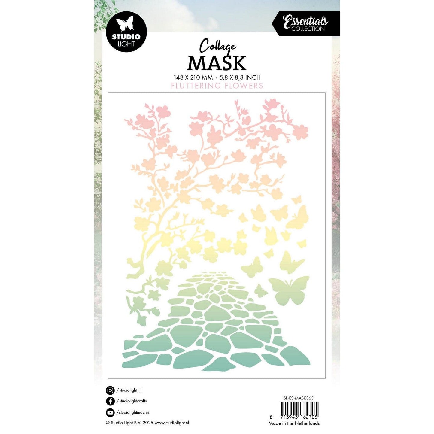 Studio Light • Pochoir de masque essentiel fleurs flottantes