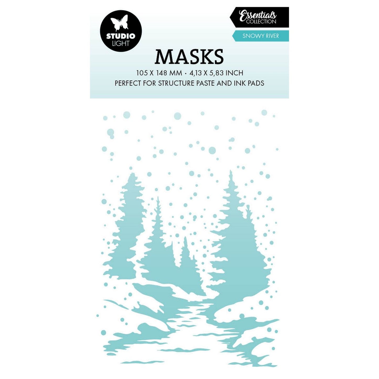 Lampe de studio • masque essentiel de la rivière enneigée 105x148x1mm
