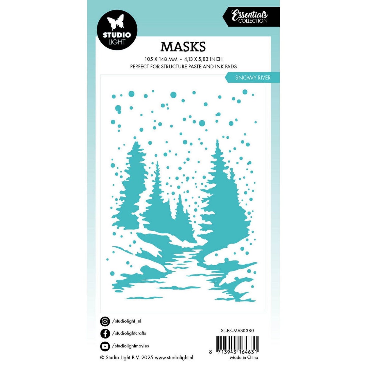 Lampe de studio • masque essentiel de la rivière enneigée 105x148x1mm