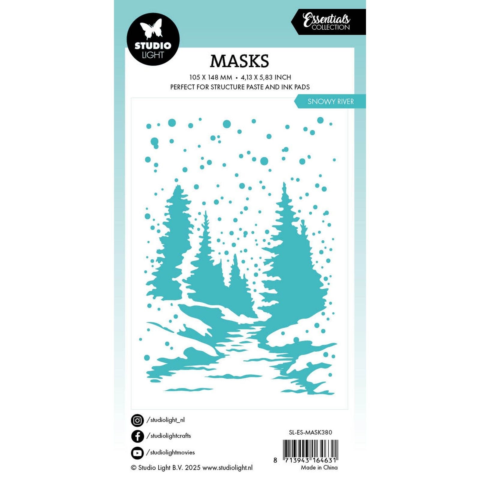 Lampe de studio • masque essentiel de la rivière enneigée 105x148x1mm